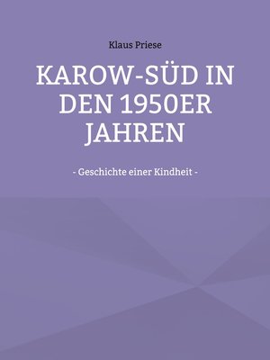 cover image of Karow-Süd in den 1950er Jahren